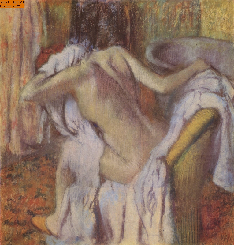 Nach dem Bade sich abtrocknende Frau nach Degas Gemäldeimitation